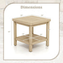 2-Tier Outdoor Side Table with Shelf for Porch Deck Garden by LJGDeals