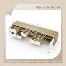 TV Stand for TVs up to 65” Television Cabinet w/ 5 Drawers & 3 Open Shelves-Oak by LJGDeals