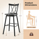 Set of 2 Windsor Bar Stool with Ergonomic Backrest and Footrests-29 inches