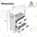 24 Inch Floor Cabinet with 2 Open Compartments and 2 Drawers-White by LJGDeals