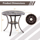 Patio Cast Aluminum Table 31 Inch Diameter Round Table with Umbrella Hole-Copper by LJGDeals