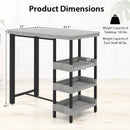 43.5 Inch Outdoor Bar Table with Tempered Glass Top by LJGDeals