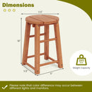 18-Inch Outdoor Wood Bar Stools Set of 2 with Round Seat and Footrest by LJGDeals