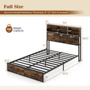 Twin/Full/Queen/King Size Bed Frame with Storage Headboard Industrial Metal Platform Bed by LJGDeals