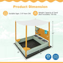 Kids Sandbox with Sand Wall w/ Removable Canopy for Kids 3-8 Years Old by LJGDeals