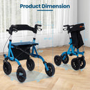 Height Adjustable Rollator Walker Foldable Rolling Walker with Seat for Seniors by LJGDeals
