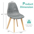 4 Pieces Modern Dining Chair Set with Wood Legs and Fabric Cushion Seat by LJGDeals