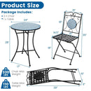 3 Pieces Patio Bistro Set Outdoor Furniture Mosaic Table Chairs by LJGDeals