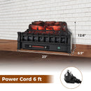 23 Inch Infrared Quartz Electric Fireplace Pinewood Log Heater with Adjustable Flame-Black by LJGDeals