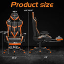 Reclining Racing Chair with Lumbar Support Footrest by LJGDeals