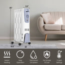 1500W Oil Filled Radiator with Thermostat and 4 Bottom Wheels by LJGDeals