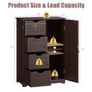 Standing Indoor Wooden Cabinet with 4 Drawers-Brown