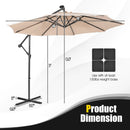 10 Feet Patio Solar Powered Cantilever Umbrella with Tilting System by LJGDeals