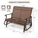 2-Person Patio Glider Bench with High Back and Curved Armrests-Brown by LJGDeals