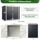 7 x 4 Feet Metal Outdoor Storage Shed with Lockable Door-Gray by LJGDeals