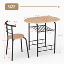 3 pcs Home Kitchen Bistro Pub Dining Table 2 Chairs Set by LJGDeals