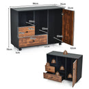 Mobile Filing Cabinet 2 Drawers with Open Shelves for Home and Office by DirectDeals
