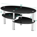 Tempered Glass Oval Side Coffee Table by LJGDeals