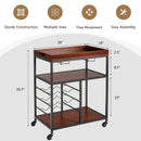 3 Tiers Storage Bar Serving Cart with Wine Rack by LJGDeals