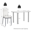 5 Pieces Dining Set with 4 PVC Leather Chairs by LJGDeals