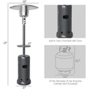 Outdoor Heater Propane Standing LP Gas Steel with Table & Wheels-Gray