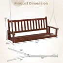 3-Person Wooden Outdoor Porch Swing with 800 lbs Weight Capacity by DirectDeals