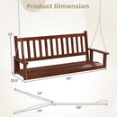 3-Person Wooden Outdoor Porch Swing with 800 lbs Weight Capacity