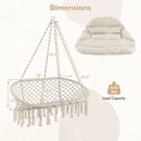 Hand-Woven Rope Hanging Chair with Cushion and Folding Frame by LJGDeals