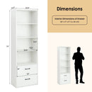 6-Tier Tall Freestanding Bookshelf with 4 Open Shelves and 2 Drawers by LJGDeals