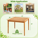 40 Inch Acacia Wood Dining Square Bistro Table with 1.96 Inch Umbrella Hole by LJGDeals