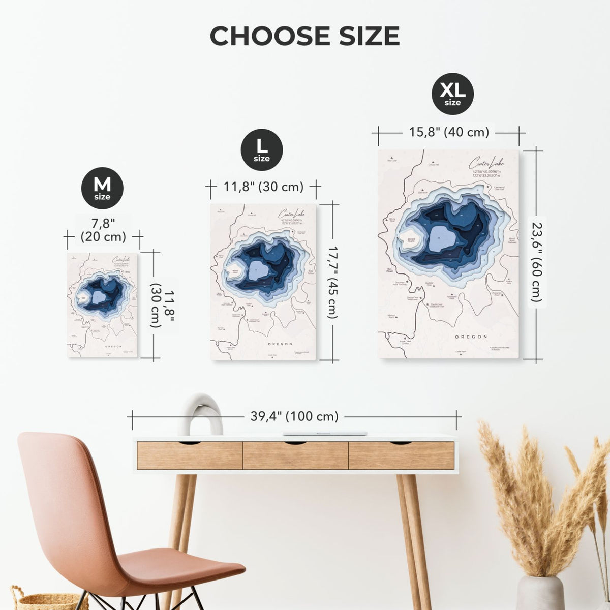 Crater Lake Wall Art, packed in its shipping crate