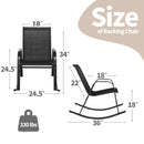 Set of 2 Metal Patio Rocking Chair with Breathable Seat Fabric by LJGDeals