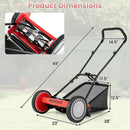 16 Inch Push Lawn Mower with 5 Steel Blades and Grass Catcher Bag by LJGDeals