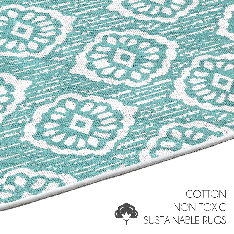 Sussexhome Flower Collection 2 x 3 Foot Heavy Duty Low Pile  Landing Rug Runner