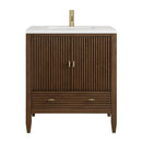 James Martin Myrrin 30" Single Bathroom Vanity, Mid-Century Walnut