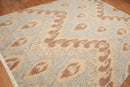 8' x 10' Hand Knotted Ikat Design 100% Wool Pile Area Rug Tan