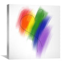 Sketched Rainbow Heart Canvas