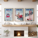 Girly Après Ski Set of 3 Posters. Chic Ski Resort Wall Decor by Wall Art Set