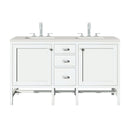 James Martin Addison 60" Double Bathroom Vanity, Glossy White