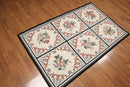 4x6 Ivory Hand Woven Needlepoint Aubusson 100% Wool Traditional Oriental Area Rug