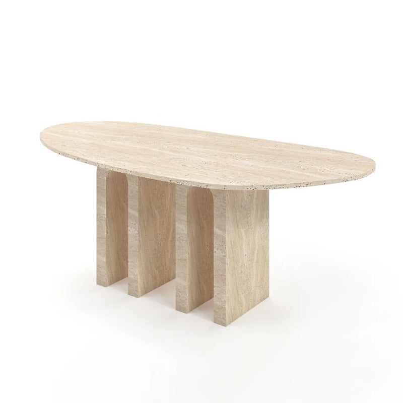 Cenobia Travertine Dining Table