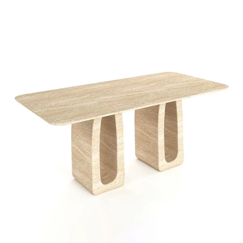 Hestia Travertine Dining Table