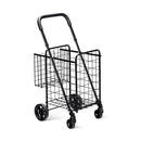 Folding Shopping Cart Basket Rolling Trolley with Adjustable Handle by LJGDeals