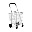 Folding Shopping Cart Basket Rolling Trolley with Adjustable Handle