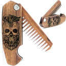 Wooden Beard Comb – Skull Design
