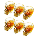 Skull Shot Glasses Set of 6 - 3oz Skull Glasses 3" H