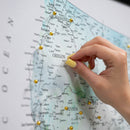 Wooden Canvas USA Map - Sky Blue