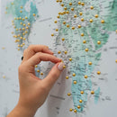 World Map on Canvas - Sky Blue