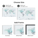 World Map on Canvas - Sky Blue