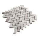 Sky Blue Honed Herringbone 1x2 Marble Mosaics 11x11